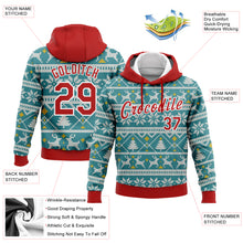 Load image into Gallery viewer, Custom Stitched Teal Red-White Christmas 3D Sports Pullover Sweatshirt Hoodie