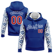 Load image into Gallery viewer, Custom Stitched Royal Red-White Christmas 3D Sports Pullover Sweatshirt Hoodie