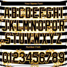 Load image into Gallery viewer, Custom Stitched Black Gold-White Christmas Gold Snowflakes 3D Sports Pullover Sweatshirt Hoodie
