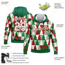Load image into Gallery viewer, Custom Stitched Kelly Green White-Red Christmas Tree 3D Sports Pullover Sweatshirt Hoodie