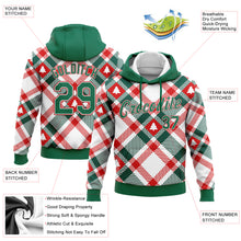 Load image into Gallery viewer, Custom Stitched White Kelly Green-Red Christmas Tree 3D Sports Pullover Sweatshirt Hoodie