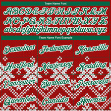 Load image into Gallery viewer, Custom Stitched Red Kelly Green-White Christmas Snowflakes 3D Sports Pullover Sweatshirt Hoodie