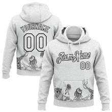 Load image into Gallery viewer, Custom Stitched White Black Merry Christmas Animals In Winter 3D Sports Pullover Sweatshirt Hoodie