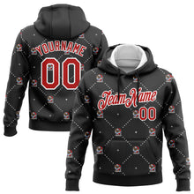 Load image into Gallery viewer, Custom Stitched Black Red-White Christmas Dog Wearing Santa Claus Costume 3D Sports Pullover Sweatshirt Hoodie