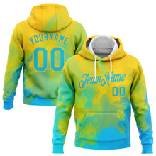 Load image into Gallery viewer, Custom Stitched Tie Dye Lakes Blue-Gold 3D Bright Flow Watercolor Sports Pullover Sweatshirt Hoodie