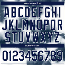 Load image into Gallery viewer, Custom Stitched Tie Dye Navy-White 3D Abstract Shibori Style Sports Pullover Sweatshirt Hoodie