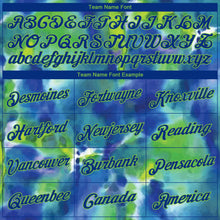 Load image into Gallery viewer, Custom Stitched Tie Dye Royal-Neon Green 3D Abstract Style Sports Pullover Sweatshirt Hoodie