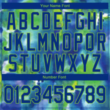 Load image into Gallery viewer, Custom Stitched Tie Dye Royal-Neon Green 3D Abstract Style Sports Pullover Sweatshirt Hoodie