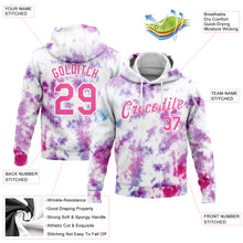 Load image into Gallery viewer, Custom Stitched Tie Dye Pink-White 3D Watercolor Sports Pullover Sweatshirt Hoodie