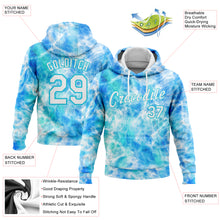 Load image into Gallery viewer, Custom Stitched Tie Dye White-Sky Blue 3D Abstract Style Sports Pullover Sweatshirt Hoodie