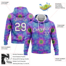 Load image into Gallery viewer, Custom Stitched Tie Dye White-Purple 3D Abstract Fractal Style Sports Pullover Sweatshirt Hoodie