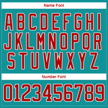 Load image into Gallery viewer, Custom Teal Red-White Christmas Santa Claus 3D Hockey Lace Neck Jersey