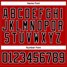 Load image into Gallery viewer, Custom Red Black-White Christmas Santa Claus 3D Hockey Lace Neck Jersey