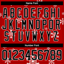 Load image into Gallery viewer, Custom Red Black-White Christmas Dog Wearing Santa Claus Costume 3D Hockey Lace Neck Jersey