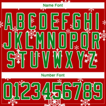 Load image into Gallery viewer, Custom Red Grass Green-White Christmas Reindeer 3D Hockey Lace Neck Jersey