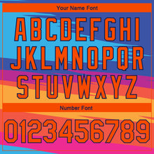 Load image into Gallery viewer, Custom Royal Orange-Navy 3D Pattern Tropical Hawaii Palm Trees Authentic Basketball Jersey