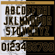 Load image into Gallery viewer, Custom Graffiti Pattern Black-Old Gold 3D Scratch Authentic Basketball Jersey