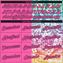 Load image into Gallery viewer, Custom Pink Black 3D Pattern Tropical Hawaii Palm Leaves Authentic Basketball Jersey