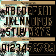 Load image into Gallery viewer, Custom Black Old Gold 3D Pattern Tropical Hawaii Palm Trees Authentic Basketball Jersey