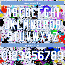 Load image into Gallery viewer, Custom Graffiti Pattern White-Light Blue 3D Grunge Art Authentic Basketball Jersey