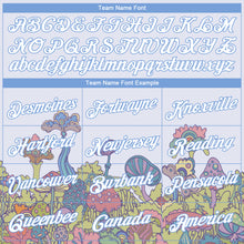 Load image into Gallery viewer, Custom White Light Blue 3D Pattern Design Colorful Flowers And Mushrooms Psychedelic Hallucination Authentic Basketball Jersey