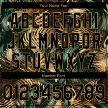 Load image into Gallery viewer, Custom Black Old Gold 3D Pattern Tropical Hawaii Palm Leaves Authentic Basketball Jersey