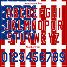 Load image into Gallery viewer, Custom White Royal-Red 3D American Flag Fashion Authentic Basketball Jersey