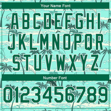 Load image into Gallery viewer, Custom Teal Kelly Green-White 3D Pattern Tropical Hawaii Palm Trees Authentic Basketball Jersey