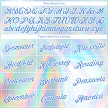 Load image into Gallery viewer, Custom White Light Blue 3D Pattern Design Abstract Trendy Holographic Vaporwave Style Authentic Basketball Jersey