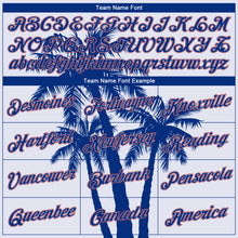 Load image into Gallery viewer, Custom White Royal-Red 3D Pattern Tropical Hawaii Coconut Trees Authentic Basketball Jersey