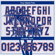 Load image into Gallery viewer, Custom White Royal-Red 3D Pattern Tropical Hawaii Coconut Trees Authentic Basketball Jersey