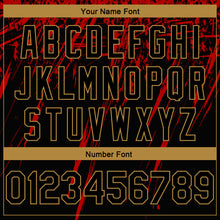 Load image into Gallery viewer, Custom Black Old Gold 3D Pattern Design Authentic Basketball Jersey