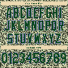 Load image into Gallery viewer, Custom Cream Green-Royal 3D Pattern Design Dollar Authentic Basketball Jersey