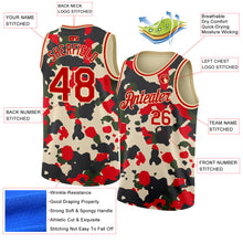 Load image into Gallery viewer, Custom Camo Red-Cream 3D Authentic Salute To Service Basketball Jersey