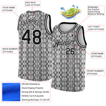 Load image into Gallery viewer, Custom Black White 3D Pattern Design Snakeskin Authentic Basketball Jersey