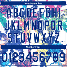 Load image into Gallery viewer, Custom White Royal 3D Pattern Tropical Hawaii Palm Trees Authentic Basketball Jersey