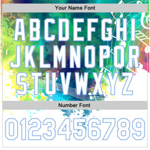 Load image into Gallery viewer, Custom White Light Blue 3D Pattern Design Music Festival Abstract Colorful Music Grunge Style Authentic Baseball Jersey