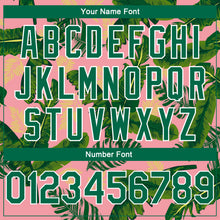 Load image into Gallery viewer, Custom Medium Pink Kelly Green-White 3D Pattern Tropical Hawaii Leaves Authentic Basketball Jersey