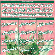 Load image into Gallery viewer, Custom Medium Pink White-Kelly Green 3D Pattern Tropical Hawaii Leaves Authentic Basketball Jersey