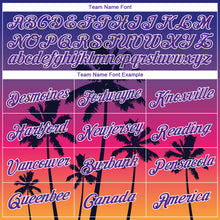 Load image into Gallery viewer, Custom Purple White 3D Pattern Tropical Hawaii Trees Authentic Basketball Jersey