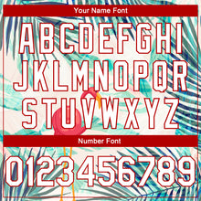 Load image into Gallery viewer, Custom White Red 3D Pattern Tropical Hawaii Leaves And Flamingo Authentic Basketball Jersey