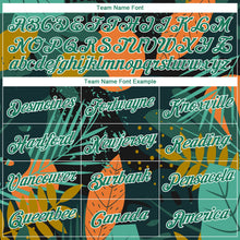 Load image into Gallery viewer, Custom Black Kelly Green-White 3D Pattern Tropical Hawaii Leaves Authentic Basketball Jersey