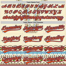 Load image into Gallery viewer, Custom Cream Orange-Royal 3D Pattern Design Traditional African Ethnic Style Authentic Baseball Jersey