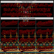 Load image into Gallery viewer, Custom Black Red 3D Pattern Design Traditional African Ethnic Style Authentic Baseball Jersey