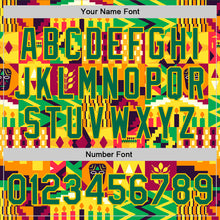 Load image into Gallery viewer, Custom Yellow Kelly Green 3D Pattern Design African Happy Kwanzaa Authentic Baseball Jersey