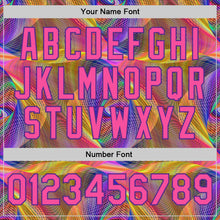 Load image into Gallery viewer, Custom Purple Pink 3D Pattern Design Abstract Fractal Style Authentic Baseball Jersey