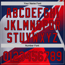 Load image into Gallery viewer, Custom Red Navy 3D Pattern Design Abstract Sport Authentic Baseball Jersey