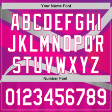 Load image into Gallery viewer, Custom Purple White-Hot Pink 3D Pattern Design Abstract Sport Authentic Baseball Jersey