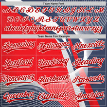 Load image into Gallery viewer, Custom Navy Red-White 3D Pattern Design Abstract Sport Authentic Baseball Jersey