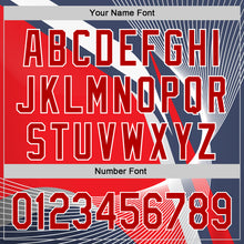 Load image into Gallery viewer, Custom Navy Red-White 3D Pattern Design Abstract Sport Authentic Baseball Jersey